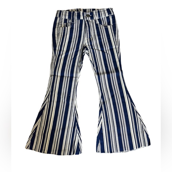 NEW Girls Striped Flares - Picture 1 of 4